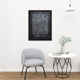 Artery8 Wall Art Print Matthew 28:18-20 Jesus I am with you always to the very end of the age Christian Bible Verse Large Framed Wall Décor Art - thumbnail 2