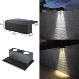 Obasyhig Style 1 Solar-Powered Outdoor Garden Spotlights in Black - thumbnail 2
