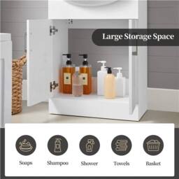 KORVIXA Floor Bathroom Vanity with Ceramic Sink in White - thumbnail 4