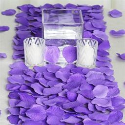 Shatchi 100pcs Dark Purple Silk Rose Petals Wedding Mothers Day Wedding Confetti Anniversary Table Decorations - thumbnail 3
