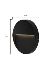 BHS Lighting Orvi 11cm Round Outdoor Wall Light in Black - thumbnail 5