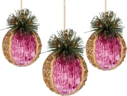 Shatchi 11.5cm Pink Glitter Bauble - Christmas Hanging Decoration - thumbnail 3
