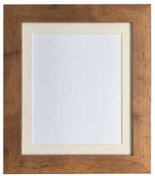 Frames & Mirrors 4U Metro Vintage Wood Frame with Ivory Mount 30 x 40CM Image Size 12 x 10 Inch in Walnut - Size: 30 x 40 cm