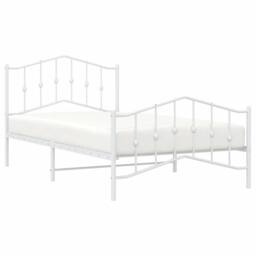Berkfield Home Metal Bed Frame with Headboard & Footboard White 100x200 cm - thumbnail 4