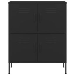 Berkfield Home Storage Cabinet Black 80x35x101.5 cm Steel - thumbnail 3