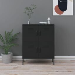 Berkfield Home Storage Cabinet Black 80x35x101.5 cm Steel - thumbnail 1