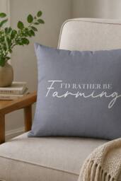 Martex Filled Cushion 100% Polyester - 45 x 45cm - I'd rather be farming in Grey - Size: 45 cm x 45 cm - thumbnail 2