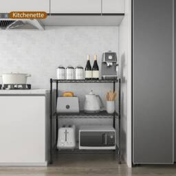 Kelvenix 3 Tiers Metal Steel Storage Rack Shelving in Black - Size: 10000mm x 520mm - thumbnail 4