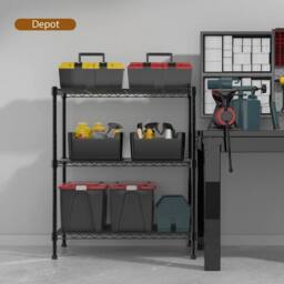 Kelvenix 3 Tiers Metal Steel Storage Rack Shelving in Black - Size: 10000mm x 520mm - thumbnail 3