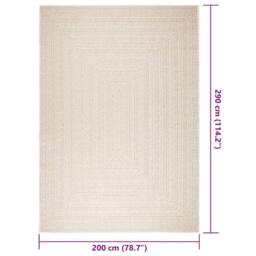Berkfield Home Rug ZIZUR Cream 200x290 cm Jute Look Indoor & Outdoor - Size: Medium - thumbnail 9