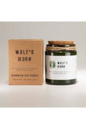 KDMD Wolfs Moon Woodwick Soy Candle in Deep Green Jar - thumbnail 2