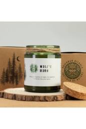 KDMD Wolfs Moon Woodwick Soy Candle in Deep Green Jar - thumbnail 5