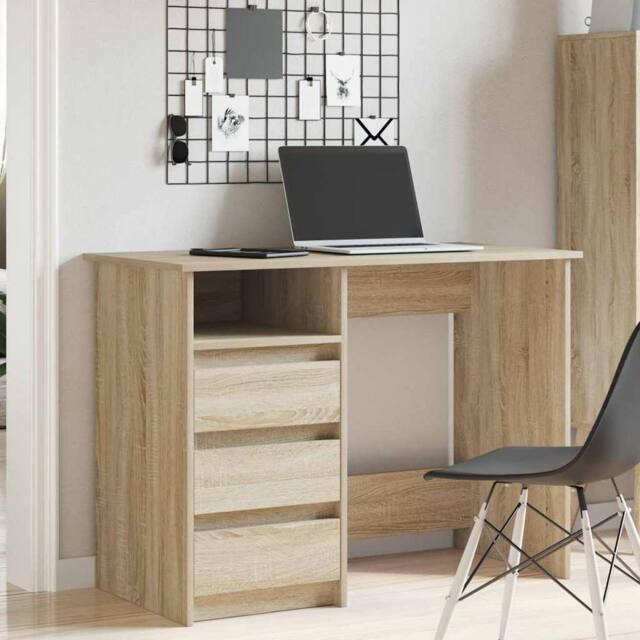 Berkfield Home Decorative Desk Sonoma Oak 102x50x75 cm Engineered Wood in Light Brown - Size: 102 x 50 x 75 cm - image 1
