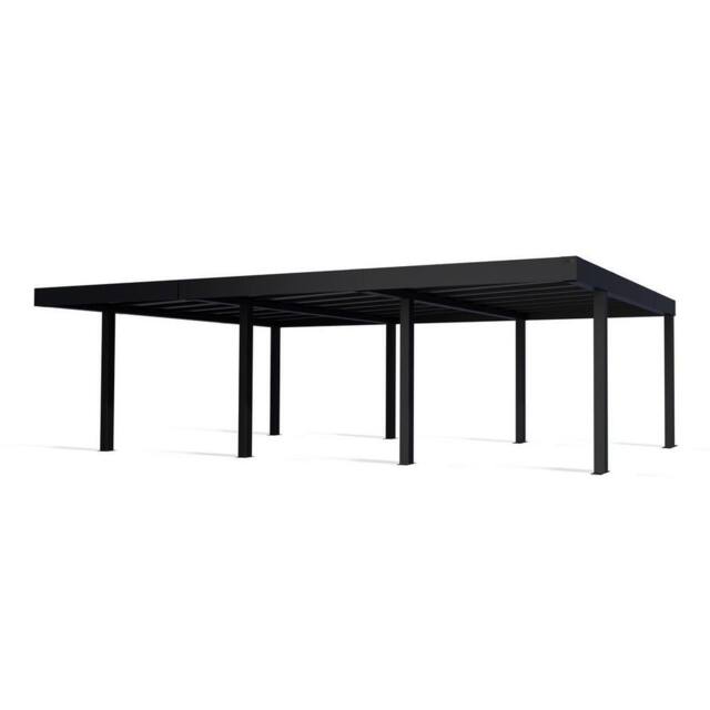 Palram Oslo 20 x 30 Feet Carport Kit - Black Structure Grey Panels - L901 cm - image 1