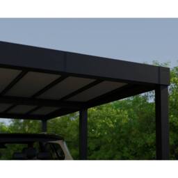 Palram Oslo 20 x 30 Feet Carport Kit - Black Structure Grey Panels - L901 cm - thumbnail 6