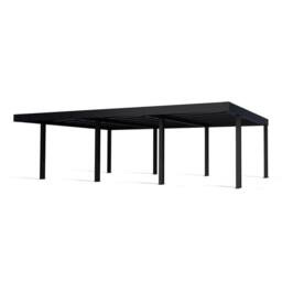 Palram Oslo 20 x 30 Feet Carport Kit - Black Structure Grey Panels - L901 cm