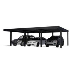 Palram Oslo 20 x 30 Feet Carport Kit - Black Structure Grey Panels - L901 cm - thumbnail 2