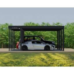 Palram Oslo 20 x 30 Feet Carport Kit - Black Structure Grey Panels - L901 cm - thumbnail 5