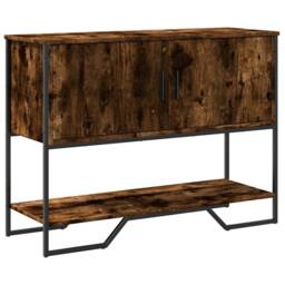 Berkfield Home Console Table Smoked Oak 100x35x74.5 cm Engineered Wood in Brown - thumbnail 2