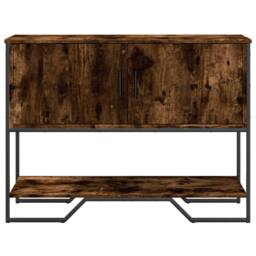 Berkfield Home Console Table Smoked Oak 100x35x74.5 cm Engineered Wood in Brown - thumbnail 4