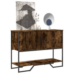 Berkfield Home Console Table Smoked Oak 100x35x74.5 cm Engineered Wood in Brown - thumbnail 3
