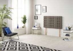 Somnior Bliss Sprung Memory Foam 2 Drawer Divan Bed Set with Upholstered Headboard Tweed Fabric in Brown - Size: Small Double - thumbnail 5