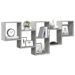 Berkfield Home Wall Shelf Concrete Grey 159x18x66 cm Engineered Wood - Size: 159 x 18 x 66 cm - thumbnail 1