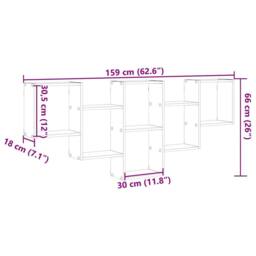 Berkfield Home Wall Shelf Concrete Grey 159x18x66 cm Engineered Wood - Size: 159 x 18 x 66 cm - thumbnail 9