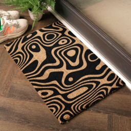 Artsy Mats Random Arty Paint Swirls Doormat in Black - Size: 40 cm x 60 cm - thumbnail 3
