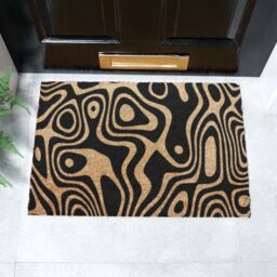 Artsy Mats Random Arty Paint Swirls Doormat in Black - Size: 40 cm x 60 cm - thumbnail 2