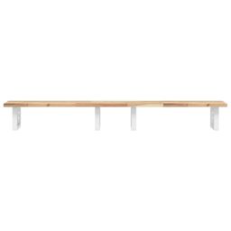 Berkfield Home Basin Shelf Wall Mounted Steel & Solid Wood Acacia in Brown - thumbnail 4