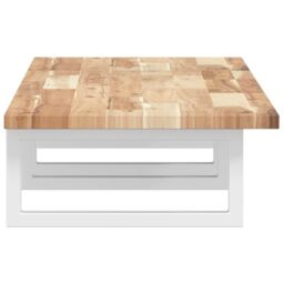 Berkfield Home Basin Shelf Wall Mounted Steel & Solid Wood Acacia in Brown - thumbnail 5
