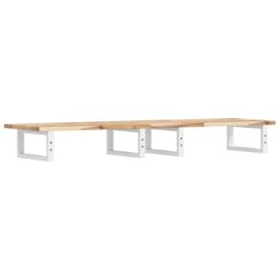 Berkfield Home Basin Shelf Wall Mounted Steel & Solid Wood Acacia in Brown - thumbnail 6