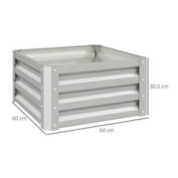 VOGREX Set of 2 Raised Garden Bed Galvanised Planter Box in Grey - thumbnail 2