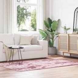 Berkfield Home Shaggy Rug High Pile NAVARRA Dusty Pink 130x200 cm Polyester - Size: Medium - thumbnail 2