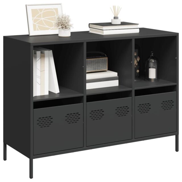 Berkfield Home Sideboard Black 101.5x39x73.5 cm Cold-rolled Steel - image 1