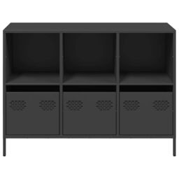 Berkfield Home Sideboard Black 101.5x39x73.5 cm Cold-rolled Steel - thumbnail 5