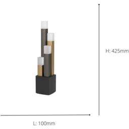 Loops 2 PACK Stylish Black, Brown, & Gold Table Lamp for Indoor Home Decor - thumbnail 5