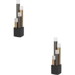 Loops 2 PACK Stylish Black, Brown, & Gold Table Lamp for Indoor Home Decor - thumbnail 1