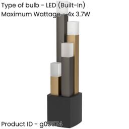Loops 2 PACK Stylish Black, Brown, & Gold Table Lamp for Indoor Home Decor - thumbnail 2