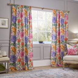 Voyage Maison Idalia Fully Lined 100% Cotton Pencil Pleat Curtain Pair - Size: 229 cm width x 183 cm drop - thumbnail 2