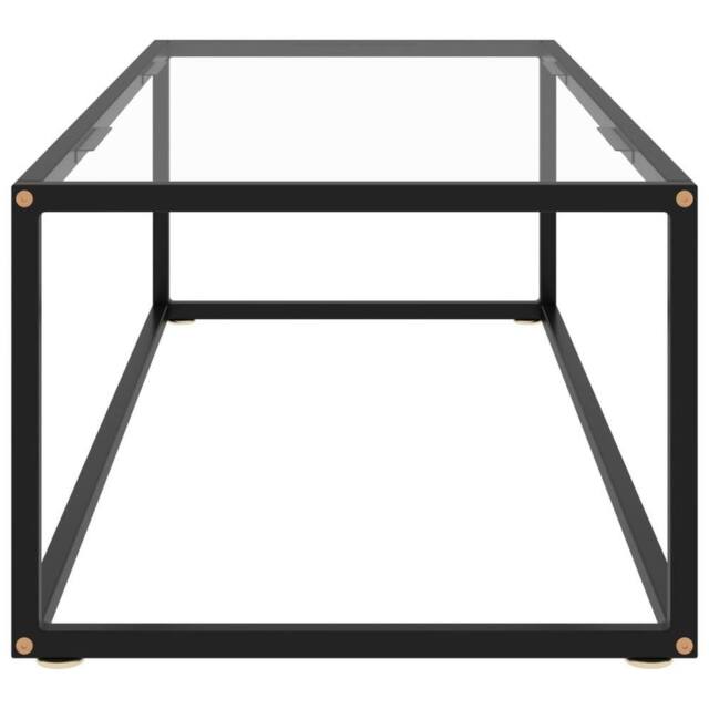 Berkfield Home Modern Coffee Table Black with Tempered Glass 120x50x35 cm - Size: 120 x 50 x 35 cm - image 1