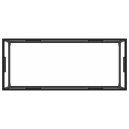 Berkfield Home Modern Coffee Table Black with Tempered Glass 120x50x35 cm - Size: 120 x 50 x 35 cm - thumbnail 4