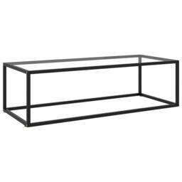 Berkfield Home Modern Coffee Table Black with Tempered Glass 120x50x35 cm - Size: 120 x 50 x 35 cm - thumbnail 2