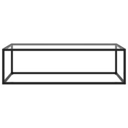 Berkfield Home Modern Coffee Table Black with Tempered Glass 120x50x35 cm - Size: 120 x 50 x 35 cm - thumbnail 3