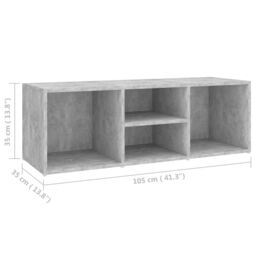 Berkfield Home Shoe Storage Bench Concrete Grey 105x35x35 cm Engineered Wood - Size: 105 x 35 x 35 cm - thumbnail 6