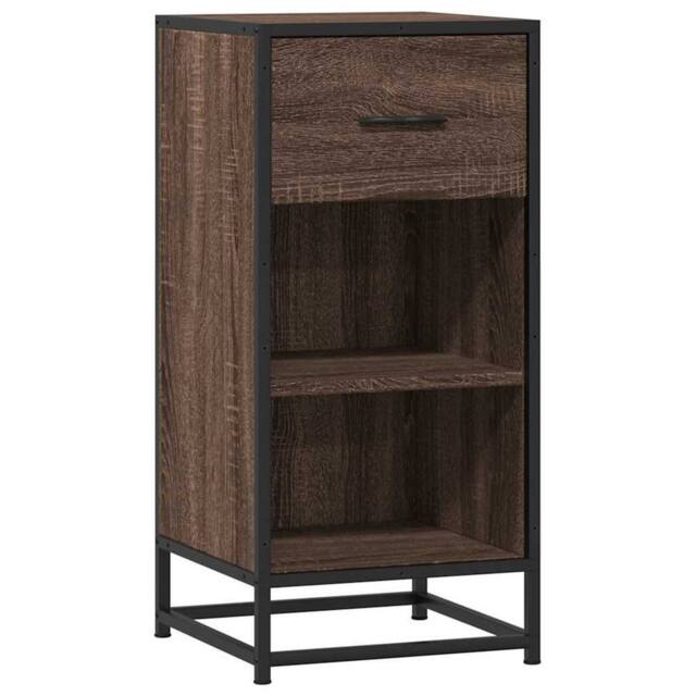 Berkfield Home Sideboard Brown Oak 35.5x35x76 cm Engineered Wood & Metal - image 1