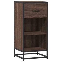 Berkfield Home Sideboard Brown Oak 35.5x35x76 cm Engineered Wood & Metal - thumbnail 1