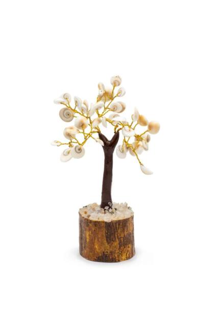 KDMD Med Gomati Chakra Tree with 45 Stones-Spiritual Décor in White - image 1
