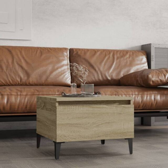 Berkfield Home Side Table Sonoma Oak 50x46x35 cm Engineered Wood in Brown - Size: 50 x 46 x 35 cm - image 1